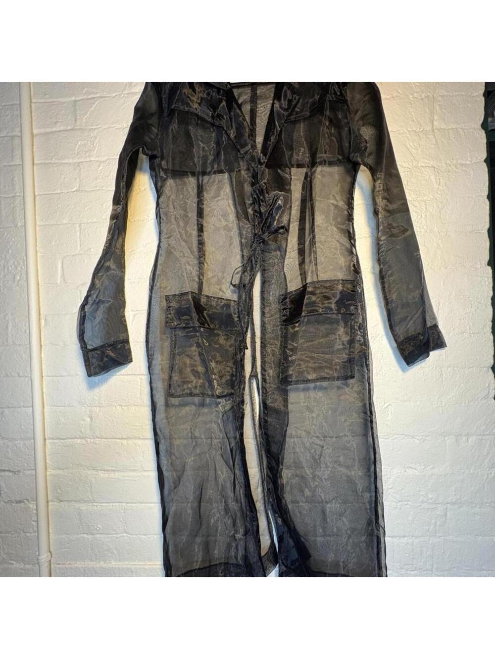 The Ragged Priest Black Sheer Mesh Duster Coat